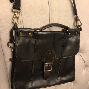 Fossil black leather bag
